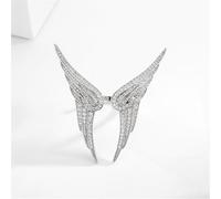 Trendy Ins Style Jewelry Gift for Women Gold Silver Angel Wing Ring With CZ Engagement Wedding Light Luxury Ring