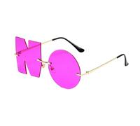 Trendy Irregular Sunglasses - Irregular Rimless Sunglassess | Women Trendy | 2023 Summer Letter No Novelty Glasses Comfortable Glasses Anti-UV For Beach Party