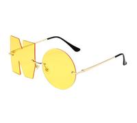 Trendy Irregular Sunglasses - Irregular Rimless Sunglassess | Women Trendy | 2023 Summer Letter No Novelty Glasses Comfortable Glasses Anti-UV For Beach Party
