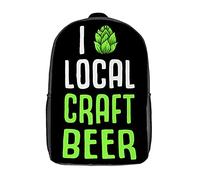 Trendy Knapsack Hop Craft Beer Rucksack Durable School Bags for Travel, Hiking, Work, 42X32X14Cm