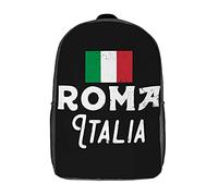Trendy Knapsack Vintage Roma Italia Daypack Polyester Rucksack for Work, Camping, Travel, 42X32X14Cm
