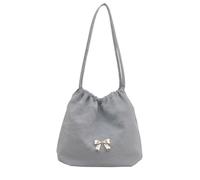 Trendy Korean Styles Drawstring PU Bucket Bag for Women Lightweight Shoulder with Large Storage Space Folded Cloud