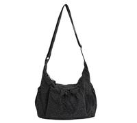 Trendy Korean Styles Nylon Shoulder Bag Lightweight Wear Resistant and Spacious for Daily Use or Travel Casual Checkered Bag
