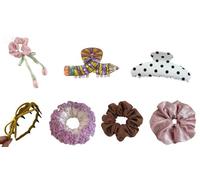Trendy Ladies Hair Accessory Bundle 7 Piece Multi Style Hair Set for Summer