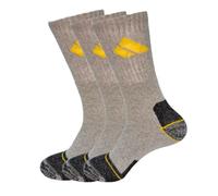 Trendy Lane 3 Pairs Men’s Cushion Cotton Crew Thick Warm Thermal Wicking Chunky Work Sports Mix Fibre Socks Calf Steel Toe Safely Boots Socks UK 6-11 (Black/Grey)