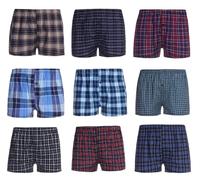 Trendy Lane Pack of 3 Mens Woven Boxers Shorts, Cotton Rich, Assorted Colour, Button Fly and Extra comfort Loose Fit (Medium)