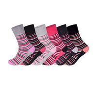 Trendy Lane Women’s Cotton Socks - 6 Pairs | Assorted Patterns & Colors | Ultra-Soft, Non-Elastic, Easy Grip Design | UK Size 4-8 (6P, Assorted Striped)