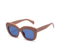 Trendy Large Frame Men's Outdoor Commuting Sunglasses Women Polarized Party Photo Shopping Sun Glasses(Blue)