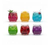 TRENDY LAVISH Premium Drinking Glasses Set of 6 420ml - Smooth & Sturdy Glassware for Juice, Water, Mocktails & Everyday Use