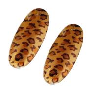 Trendy Leopard Hair Clip Thick Thin Practical Oval Hairpin Strong Grip Styling Tool for School Office Events Busy Women