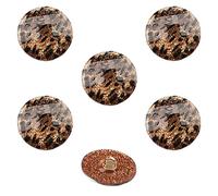 Trendy Leopard Resin Shank Button 6 Pcs Bling Round Buttons with Shank Black Texture Geometric Coat Buttons for Sewing Gold 18MM