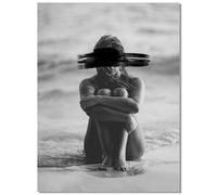 Trendy Luxury Wall Art-Retro Fashion Girl Whose Identity Was Stolen Poster For Girls Room Wall Decor-Vintage Feminist Black And White Art Canvas Print Picture For Girly Dorm