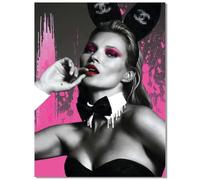 Trendy Luxury Wall Art-Retro Fashion Sexy Bunny Poster For Girls Room Wall Decor-Vintage Feminist Black And White Art Canvas Print Picture For Girly Apartment Dorm