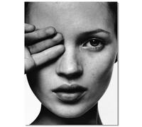 Trendy Luxury Wall Art-Retro Fashion Woman Covering One Eye Poster For Girls Room Wall Decor-Vintage Feminist Black And White Art Canvas Print Picture For Girly Apartment Dorm