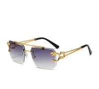Trendy Luxus Quadrat Sonnenbrille Mann Frau Marke Designer Vintage Randlose Sonnenbrille M?nnlich Weiblich Mode Retro Spiegel Oculos De Sol