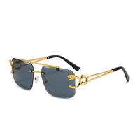 Trendy Luxus Quadrat Sonnenbrille Mann Frau Marke Designer Vintage Randlose Sonnenbrille M?nnlich Weiblich Mode Retro Spiegel Oculos De Sol
