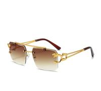Trendy Luxus Quadrat Sonnenbrille Mann Frau Marke Designer Vintage Randlose Sonnenbrille M?nnlich Weiblich Mode Retro Spiegel Oculos De Sol