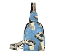 trendy Meerkats Face Blue Sketch small fanny pack sturdy body bag for women for travel