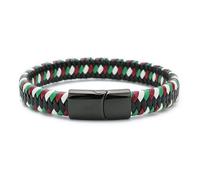 Trendy Men Jewelry Red Braided Leather Rope Bracelet Black Magnetic Buckle Bracelets Punk Men Wrist Band Pulsera Hombre Wholesal