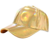 Trendy Metallic Gold Baseball Cap for Women Men Adjustable Party Baseball Hat Casual Sports Hat
