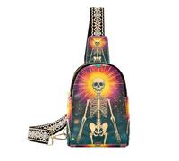 trendy Mexican Skeleton Neon Mystery Tarot Cards body fanny packs sturdy large fanny pack crossbody for travel, Mexican skeleton Neon mystery Tarot cards, One Size