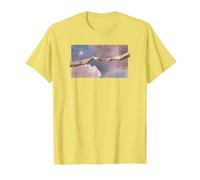 Trendy Michelangelo Sistine Chapel Famous Painting T-Shirt, Men, Lemon Yellow, Small