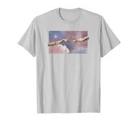 Trendy Michelangelo Sistine Chapel Famous Painting T-Shirt, Men, Silver Grey, Medium