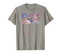 Trendy Michelangelo Sistine Chapel Famous Painting T-Shirt, Men, Slate Grey, Small