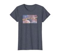 Trendy Michelangelo Sistine Chapel Famous Painting T-Shirt, Women, Heather Blue, X-Small
