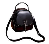 Trendy Mini Backpack in Vegan Leather for Weekend Getaways, Black