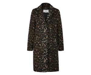 Trendy Mixed Wool Coat with Animal Print and Jacquard Lining for Women s.Oliver Marron 36