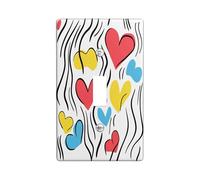 Trendy Modern Line Decorative Switch Cover 1 Gang Single Toggle, Cute Fun Abstract Heart Wall Plate Cover, Standard Size, Funky Groovy Electrical Faceplate for Bedroom Living Room Decor