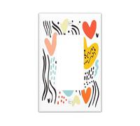 Trendy Modern Line Decorative Switch Cover Plate 1 Gang Single Rocker, Cute Fun Abstract Heart Electrical Faceplate for Bedroom Bathroom Decor, Funky Groovy Standard Size Switchplate