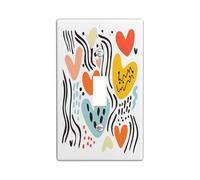 Trendy Modern Line Decorative Switch Cover Plate 1 Gang Single Toggle, Cute Fun Abstract Heart Electrical Faceplate for Bedroom Bathroom Decor, Funky Groovy Standard Size Switchplate
