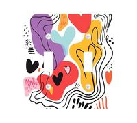 Trendy Modern Line Switch Cover Wall Plate 2 Gang Double Toggle, Cute Fun Abstract Heart Electrical Faceplate for Bedroom Bathroom Decor, Funky Groovy Standard Size Switchplate