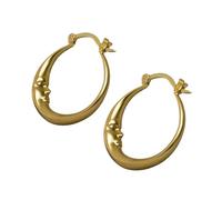 Trendy Moon Roel Studs Elliptical Circle Dangle Earrings Gothic Big Rings Hook Ear Plug Jewellery For Fashion Enthusiasts Moon Shape Ear Builders, one size, As described