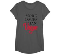 Trendy More Issues Than Vogue T-Shirt, Girls, Asphalt Grey, Small