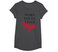 Trendy More Issues Than Vogue T-Shirt, Girls, Dark Heather Grey, Small
