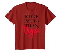 Trendy More Issues Than Vogue T-Shirt, Youth, Cranberry Red, X-Small