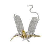 Trendy Multi Tiered Swallow Bird Necklace With Full Diamonds Trendy Neckchains Jewelry Women's Chain Jewelry Exquisite Bird Swallow Pattern And Dazzling Diamonds Neckchain