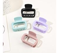 Trendy Multicolor Geometric Shape Hair Clip - Stylish Girls' Plastic Claw Small Hairpin for Back Head Cute Accessories Pack of 4 pc