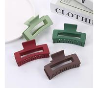 Trendy Multicolor Geometric Shape Hair Clip - Stylish Girls' Plastic Claw Small Hairpin for Back Head Cute Accessories Pack of 4 pc