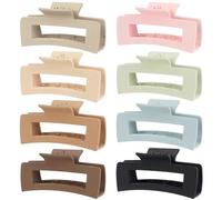 Trendy Multicolor Geometric Shape Hair Clip - Stylish Girls' Plastic Claw Small Hairpin for Back Head Cute Accessories Pack of 4 pc