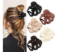 Trendy Multicolor Geometric Shape Hair Clip - Stylish Girls' Plastic Claw Small Hairpin for Back Head Cute Accessories Pack of 4 pc