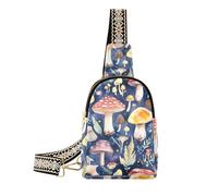 trendy Mushroom Dark Color Retro fanny pack purse cute body bag for women for day pack, mushroom dark color retro