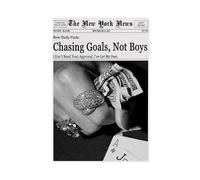 Trendy New York Newspaper Print Wall Art Chasing Goals Not Boys Black And White Newspaper Poster Room Aesthetic Decoration Stylish Preppy Dorm Room Wall Decor Unframe-style 12x18inch(30x45cm)
