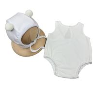Trendy Newborns Apparel 2Pcs Hat and Romper Set Cute Bear Theme Jumpsuit Bonnet Props for Baby Pictures Newborn Photography Backdrop