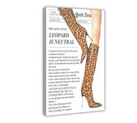 Trendy Newspaper Posters Vintage Leopard Boots Poster Feminist Canvas Prints for Hot Girl Preppy Y2k Aesthetic Room Home Decor Frame-style 12x18inch(30x4