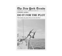 Trendy Newspaper Print, Do It for The Plot, Hot Girls Poster, New York News, Magazine Bar Cart Print, Retro Girly Dorm Canvas Poster Bedroom Decor Landscape Office Room Decor Gift Unframe-style 16x24i