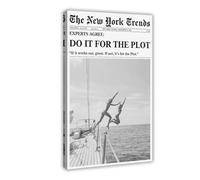 Trendy Newspaper Print, Do It for The Plot, Hot Girls Poster, New York News, Magazine Bar Cart Print, Retro Girly Dorm Frame-style 16x24inch(40x60cm)